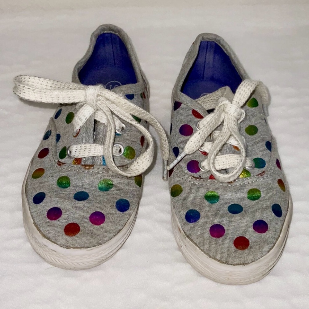 Girl's Cat & Jack Colorful Polka Dot Sneakers Toddler Size 10